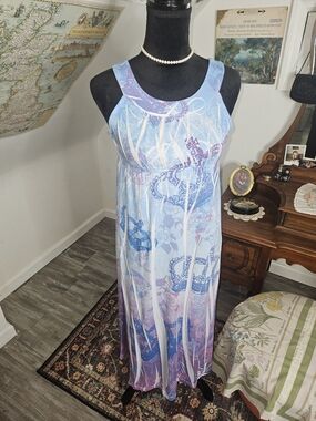 Route 66 Blue and Purple Floral Top